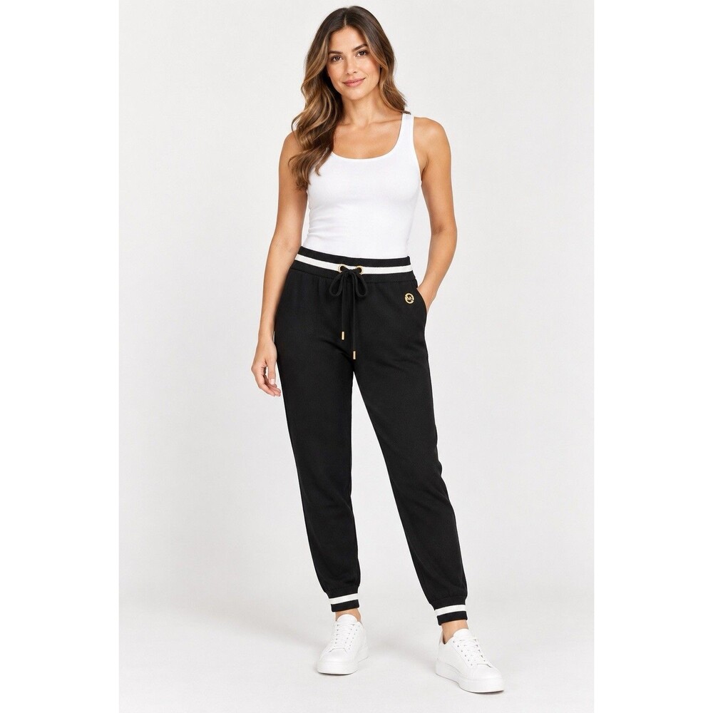 Michael Kors Women’s Black Soft Striped Track Jogger Pants Size Medium NWT $110